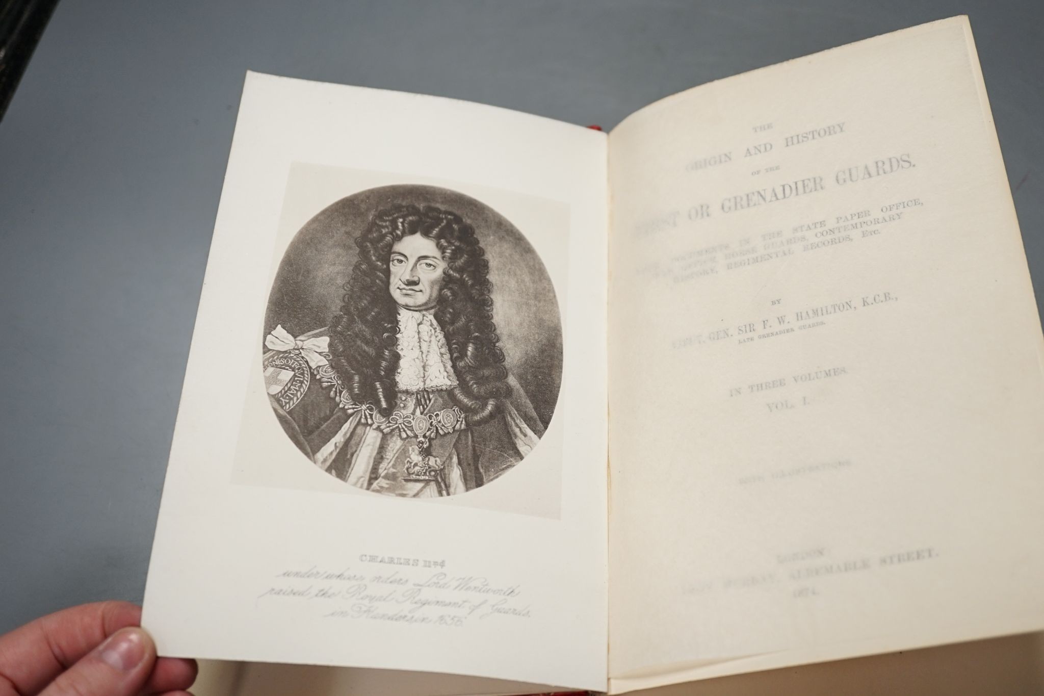 Bonhole - Col. J. - Historical Records of the West Kent Militia, London 1909 and Hamilton, Lieut-Gen. Sir F.W. - The Origin and History of the First or Grenadier Guards, 3 vols, 4to
